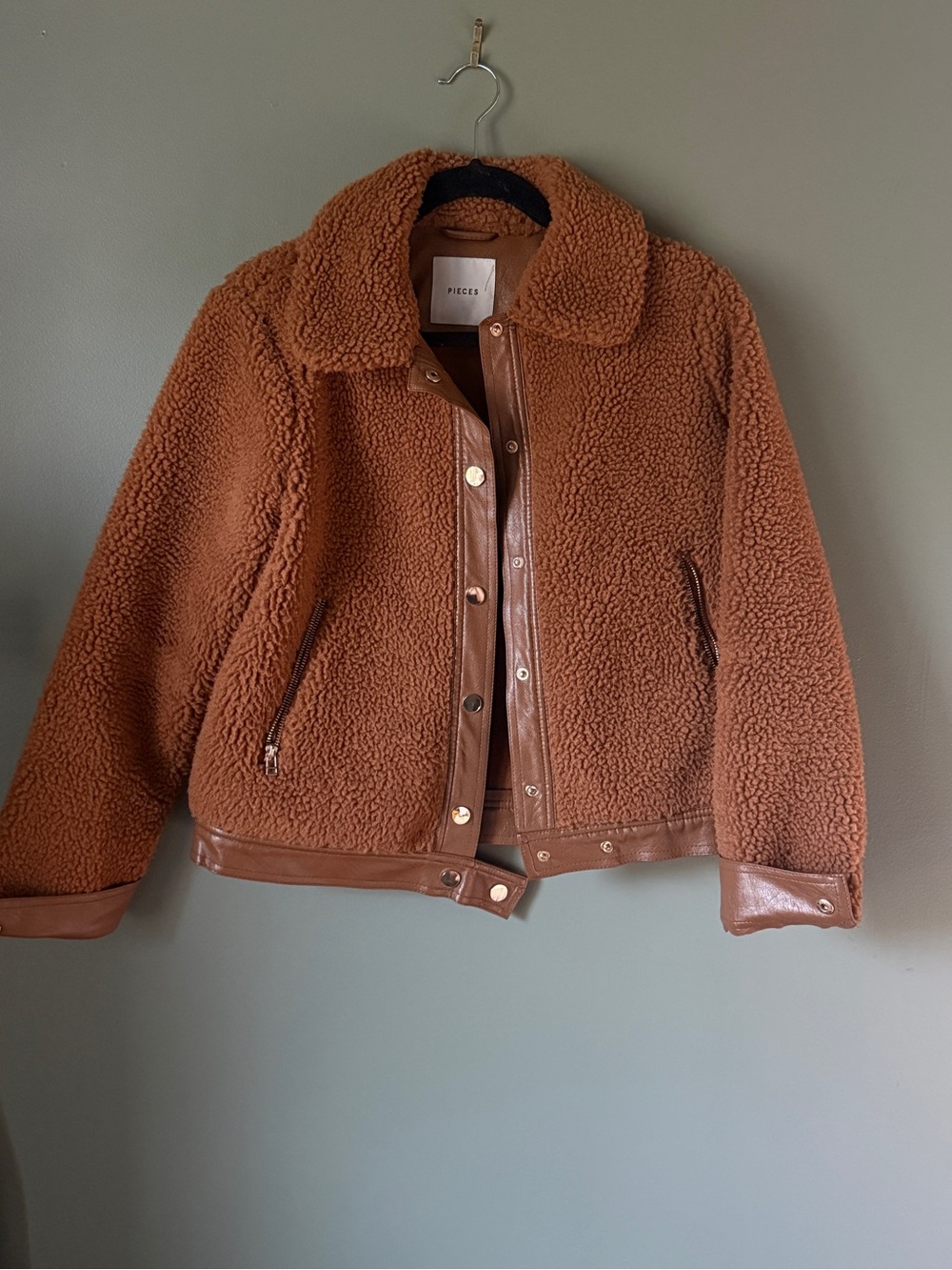 PIECES - Teddy Coat Jacket - Size S
